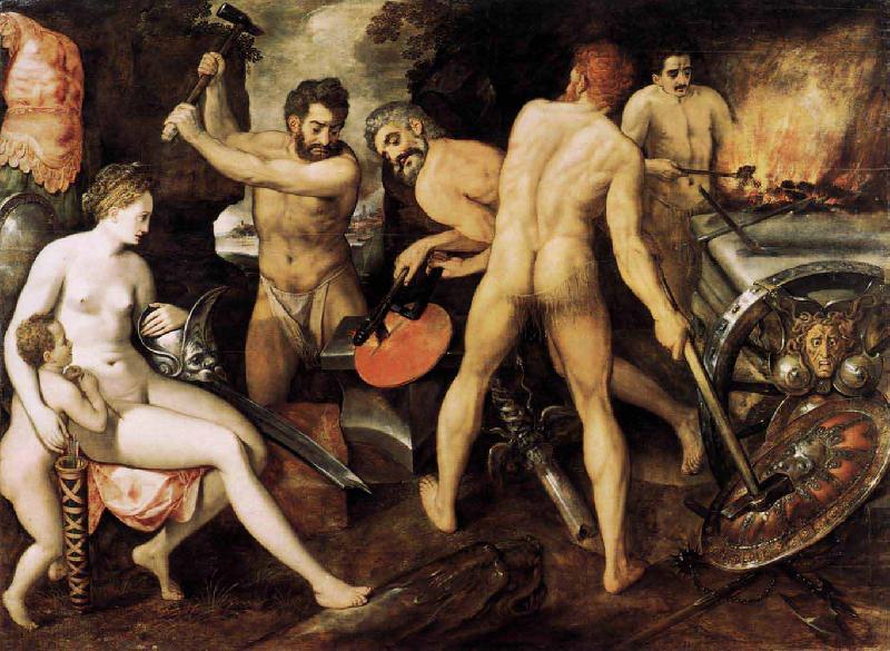 Frans Floris de Vriendt Venus at Vulcans Forge oil painting image